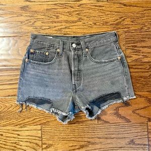 LEVI’S 501 Original High Rise Cut Off Shorts in Eat Your Words